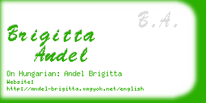 brigitta andel business card